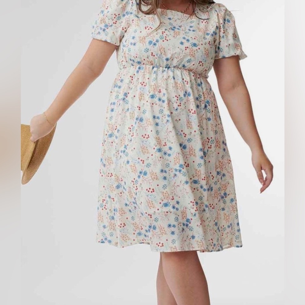 Sweet Salt Square Neck Baby Doll Midi Dress Wild Floral Size 12 - comfy pull on